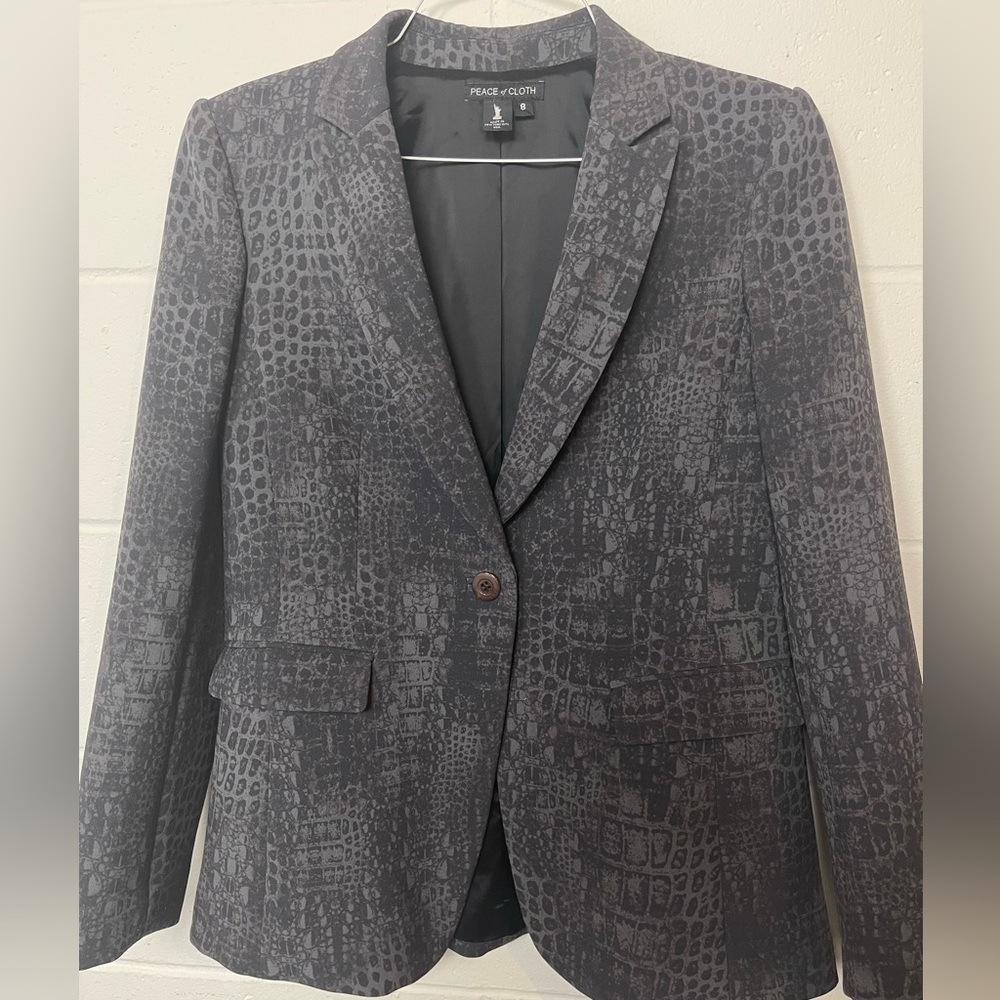 Peace of Cloth Animal Print Blazer Women’s Size 8 Made in USA